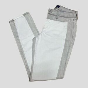 NYDJ White/Grey Color Block High Waist Skinny Denim Jeans